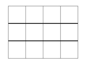 A blank rectangular three by four grid, emphasising the three rows.